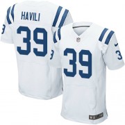 Stanley Havili Men's Jersey : Nike Indianapolis Colts 39 Elite White Road Jersey