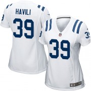 Stanley Havili Women's Jersey : Nike Indianapolis Colts 39 Game White Road Jersey