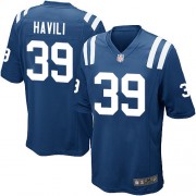 Stanley Havili Youth Jersey : Nike Indianapolis Colts 39 Elite Royal Blue Team Color Home Jersey