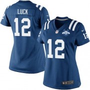 Andrew Luck Women's Jersey : Nike Indianapolis Colts 12 Elite Royal Blue Team Color Home 30th Seasons Patch Jersey
