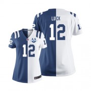 Andrew Luck Women's Jersey : Nike Indianapolis Colts 12 Elite Team/Road Two Tone 30th Seasons Patch Jersey