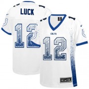 Andrew Luck Women's Jersey : Nike Indianapolis Colts 12 Elite White Drift Fashion Jersey