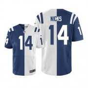 Hakeem Nicks Men's Jersey : Nike Indianapolis Colts 14 Elite Team/Road Two Tone Jersey