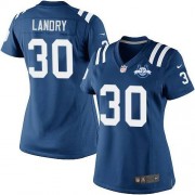 LaRon Landry Women's Jersey : Nike Indianapolis Colts 30 Elite Royal Blue Team Color Home 30th Seasons Patch Jersey